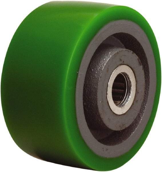 Hamilton - 4 Inch Diameter x 2 Inch Wide, Polyurethane on Cast Iron Caster Wheel - 750 Lb. Capacity, 2-1/4 Inch Hub Length, 1/2 Inch Axle Diameter, Straight Roller Bearing - Best Tool & Supply