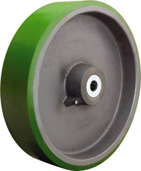 Hamilton - 16 Inch Diameter x 5 Inch Wide, Polyurethane on Cast Iron Caster Wheel - 7,700 Lb. Capacity, 5-1/4 Inch Hub Length, 3-1/16 Inch Axle Diameter, Plain Bore Bearing - Best Tool & Supply