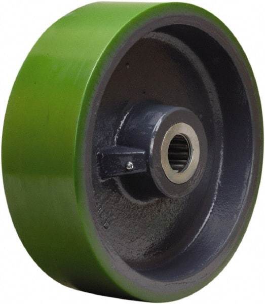 Hamilton - 12 Inch Diameter x 4 Inch Wide, Polyurethane on Cast Iron Caster Wheel - 4,800 Lb. Capacity, 4-1/4 Inch Hub Length, 1-1/4 Inch Axle Diameter, Straight Roller Bearing - Best Tool & Supply