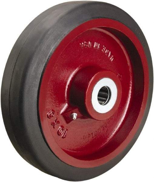 Hamilton - 10 Inch Diameter x 2-1/2 Inch Wide, Rubber on Cast Iron Caster Wheel - 790 Lb. Capacity, 3-1/4 Inch Hub Length, 2-3/16 Inch Axle Diameter, Plain Bore Bearing - Best Tool & Supply