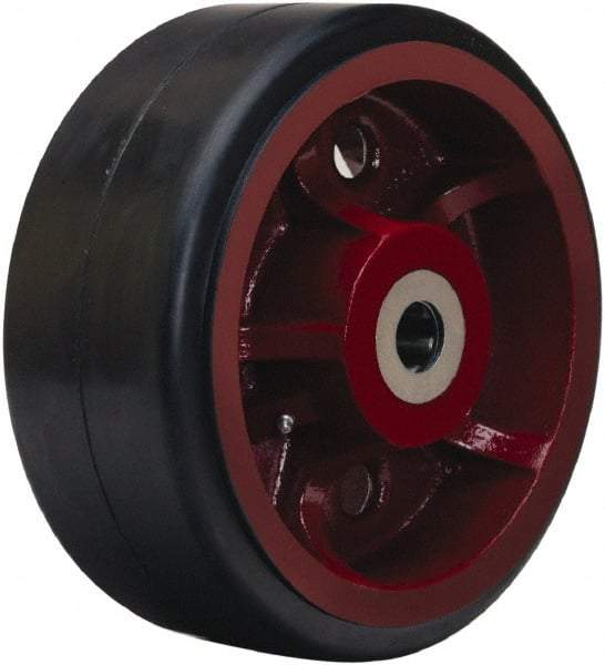 Hamilton - 14 Inch Diameter x 5 Inch Wide, Rubber on Cast Iron Caster Wheel - 2,300 Lb. Capacity, 5-1/4 Inch Hub Length, 1-1/2 Inch Axle Diameter, Straight Roller Bearing - Best Tool & Supply