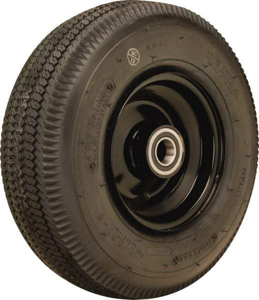 Hamilton - 12 Inch Diameter x 4-1/8 Inch Wide, Rubber Caster Wheel - 625 Lb. Capacity, 4-3/8 Inch Hub Length, 3/4 Inch Axle Diameter, Tapered Roller Bearing - Best Tool & Supply