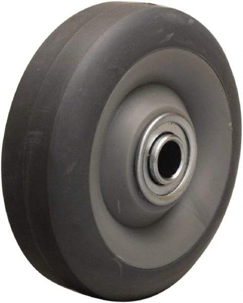 Hamilton - 4 Inch Diameter x 1-3/8 Inch Wide, Rubber on Thermoplastic Caster Wheel - 250 Lb. Capacity, 1-1/2 Inch Hub Length, 1/2 Inch Axle Diameter, Delrin Bearing - Best Tool & Supply