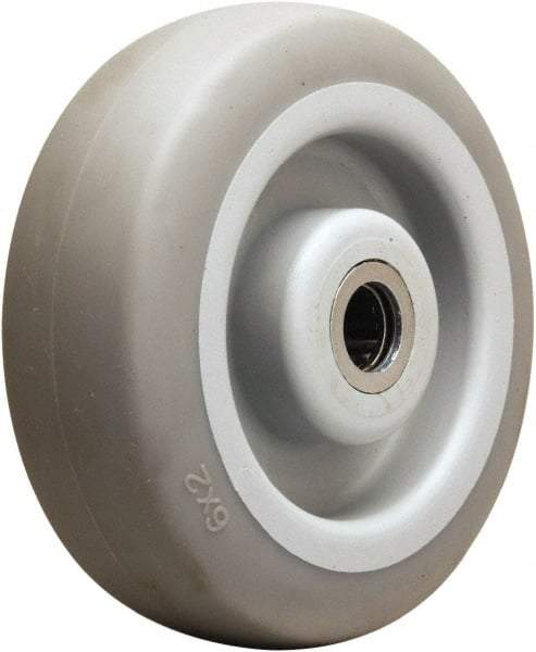 Hamilton - 6 Inch Diameter x 2 Inch Wide, Rubber on Thermoplastic Caster Wheel - 410 Lb. Capacity, 2-3/16 Inch Hub Length, 1/2 Inch Axle Diameter, Straight Roller Bearing - Best Tool & Supply