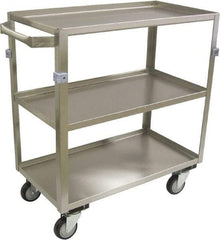 Jamco - 600 Lb Capacity, 30" Wide x 16" Long x 34" High Shelf Cart - 3 Shelf, Stainless Steel, 4 Swivel Casters - Best Tool & Supply