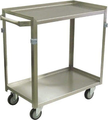 Jamco - 600 Lb Capacity, 24" Wide x 16" Long x 34" High Shelf Cart - 2 Shelf, Stainless Steel, 4 Swivel Casters - Best Tool & Supply