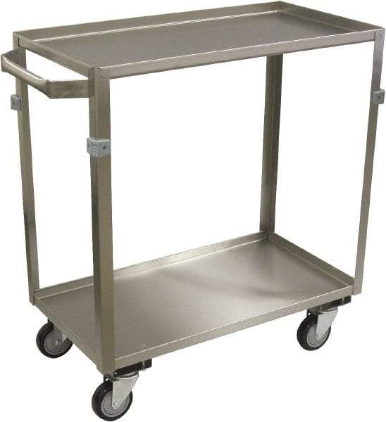 Jamco - 600 Lb Capacity, 36" Wide x 22" Long x 34" High Shelf Cart - 2 Shelf, Stainless Steel, 4 Swivel Casters - Best Tool & Supply