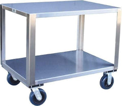 Jamco - 1,800 Lb Capacity, 48" Wide x 24" Long x 31" High Transport Cart - 2 Shelf, Stainless Steel, 2 Rigid/2 Swivel Casters - Best Tool & Supply