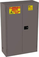 Jamco - 2 Door, 2 Shelf, Yellow Steel Double Wall Safety Cabinet for Flammable and Combustible Liquids - 65" High x 18" Wide x 43" Deep, Manual Closing Door, 3 Point Key Lock, 45 Gal Capacity - Best Tool & Supply