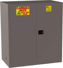 Jamco - 2 Door, 1 Shelf, Yellow Steel Double Wall Safety Cabinet for Flammable and Combustible Liquids - 65" High x 34" Wide x 59" Deep, Manual Closing Door, 3 Point Key Lock, 120 Gal Capacity - Best Tool & Supply