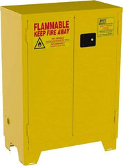 Jamco - 2 Door, 2 Shelf, Yellow Steel Double Wall Safety Cabinet for Flammable and Combustible Liquids - 49" High x 18" Wide x 34" Deep, Self Closing Door, 3 Point Key Lock, 28 Gal Capacity - Best Tool & Supply