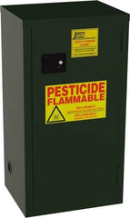 Jamco - 1 Door, 2 Shelf, Green Steel Double Wall Safety Cabinet for Flammable and Combustible Liquids - 44" High x 18" Wide x 23" Deep, Manual Closing Door, 3 Point Key Lock, 18 Gal Capacity - Best Tool & Supply