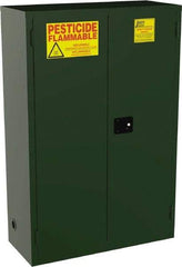 Jamco - 2 Door, 2 Shelf, Green Steel Double Wall Safety Cabinet for Flammable and Combustible Liquids - 44" High x 18" Wide x 43" Deep, Self Closing Door, 3 Point Key Lock, 45 Gal Capacity - Best Tool & Supply