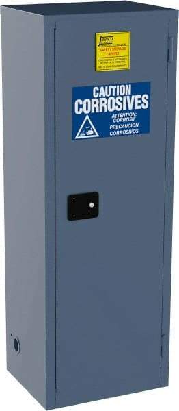 Jamco - 1 Door, 3 Shelf, Blue Steel Double Wall Safety Cabinet for Flammable and Combustible Liquids - 65" High x 18" Wide x 23" Deep, Self Closing Door, 3 Point Key Lock, 24 Gal Capacity - Best Tool & Supply