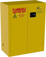 Jamco - 2 Door, 2 Shelf, Yellow Steel Double Wall Safety Cabinet for Flammable and Combustible Liquids - 44" High x 18" Wide x 34" Deep, Self Closing Door, 3 Point Key Lock, 28 Gal Capacity - Best Tool & Supply