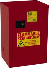 Jamco - 1 Door, 2 Shelf, Red Steel Double Wall Safety Cabinet for Flammable and Combustible Liquids - 35" High x 18" Wide x 23" Deep, Manual Closing Door, 3 Point Key Lock, 18 Gal Capacity - Best Tool & Supply