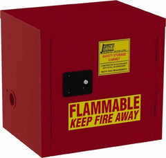 Jamco - 1 Door, 1 Shelf, Red Steel Double Wall Safety Cabinet for Flammable and Combustible Liquids - 22" High x 18" Wide x 23" Deep, Manual Closing Door, 3 Point Key Lock, 12 Gal Capacity - Best Tool & Supply