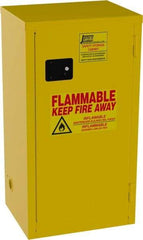 Jamco - 1 Door, 2 Shelf, Yellow Steel Double Wall Safety Cabinet for Flammable and Combustible Liquids - 44" High x 23" Wide x 18" Deep, Self Closing Door, 3 Point Key Lock, 18 Gal Capacity - Best Tool & Supply