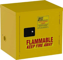 Jamco - 1 Door, Yellow Steel Double Wall Safety Cabinet for Flammable and Combustible Liquids - 22" High x 18" Wide x 23" Deep, Manual Closing Door, 3 Point Key Lock, 6 Gal Capacity - Best Tool & Supply