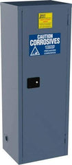 Jamco - 1 Door, 3 Shelf, Blue Steel Double Wall Safety Cabinet for Flammable and Combustible Liquids - 65" High x 18" Wide x 23" Deep, Manual Closing Door, 3 Point Key Lock, 24 Gal Capacity - Best Tool & Supply