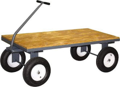 Jamco - 2,500 Lb Capacity Wood/Steel Steel Wagon Truck - 30" OAW, 20" Platform Height, Mold-On Rubber Casters - Best Tool & Supply