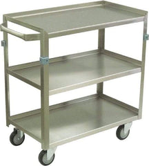 Jamco - 600 Lb Capacity, 24" Wide x 16" Long x 34" High Shelf Cart - 3 Shelf, Stainless Steel, 4 Swivel Casters - Best Tool & Supply