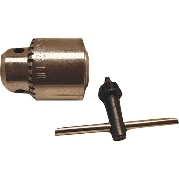 Dynabrade - 1/2-20, 3/8" Max Capacity, Threaded Mount Drill Chuck - Keyed - Exact Industrial Supply