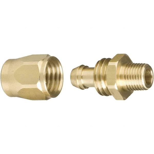 Dynabrade - 1/4 NPT Thread Hose Barb x Female NPT Connector - 3/8" ID Hose, Brass - Best Tool & Supply