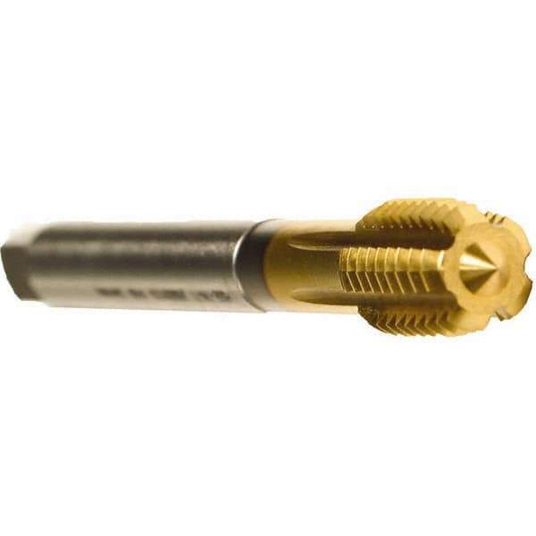 Emuge - 5/8-18 UNF 2BX Modified Bottoming Thread Forming Tap - Cobalt, TiN Finish, 3.937" OAL, 0.591" Thread Length, Right Hand Thread, Series Druck - Best Tool & Supply