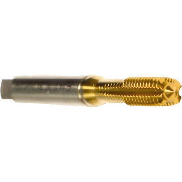 Emuge - #8-32 UNC 2BX Modified Bottoming Thread Forming Tap - Cobalt, TiN Finish, 2.48" OAL, 0.512" Thread Length, Right Hand Thread, Series Druck - Best Tool & Supply