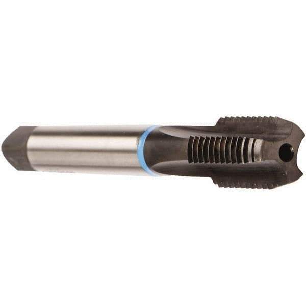 Emuge - M20x2.50 Metric Coarse 6HX 4 Flute Bright Finish Solid Carbide Straight Flute Machine Tap - Modified Bottoming, Right Hand Thread, 140mm OAL, 25mm Thread Length, Oversize, Through Coolant - Best Tool & Supply