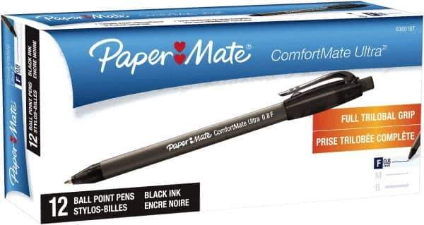 Paper Mate - 0.8mm Ball Point Retractable Pen - Black - Best Tool & Supply