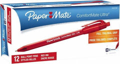 Paper Mate - 1mm Ball Point Retractable Pen - Red - Best Tool & Supply