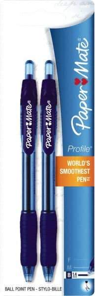 Paper Mate - 1.4mm Ball Point Retractable Pen - Blue - Best Tool & Supply