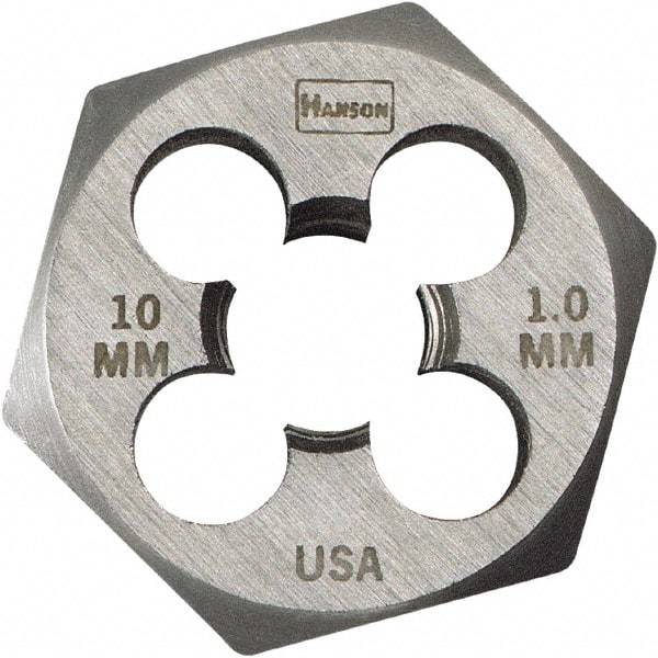 Irwin Hanson - M14x2.00 Metric Coarse Thread, 1-7/16" Hex, Right Hand Thread, Hex Rethreading Die - Carbon Steel - Exact Industrial Supply