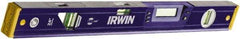 Irwin - 24" Long 3 Vial Box Beam Level - Aluminum, Blue - Best Tool & Supply