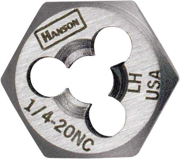 Irwin Hanson - 7/8-14 UNF Thread, 1-5/8" Hex, Left Hand Thread, Hex Rethreading Die - Carbon Steel, 7/8" Thick - Exact Industrial Supply