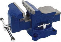 Irwin - 6" Jaw Width, 5" Opening Capacity, 3" Throat Depth, Steel Swivel Bench Vise - Bolt Down Base Attachment, Anvil - Best Tool & Supply