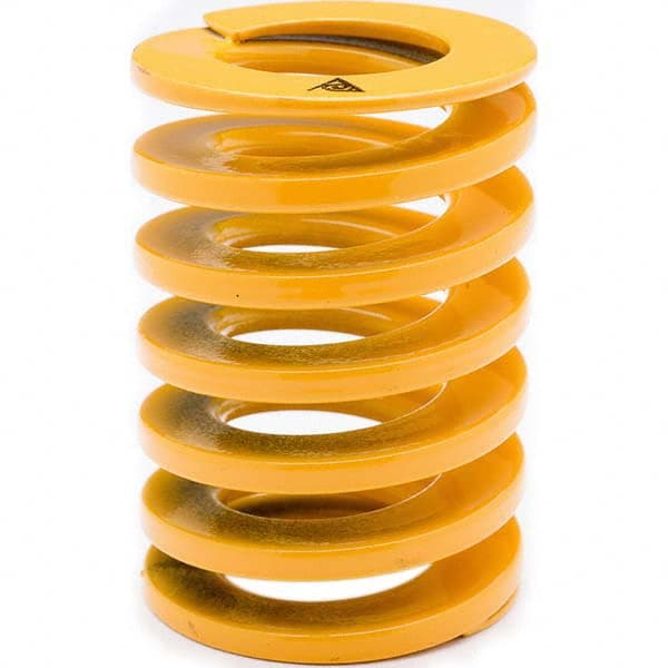 Associated Spring Raymond - 27mm Hole Diam, 13.5mm Rod Diam, 125mm Free Length, Yellow Die Spring - Best Tool & Supply