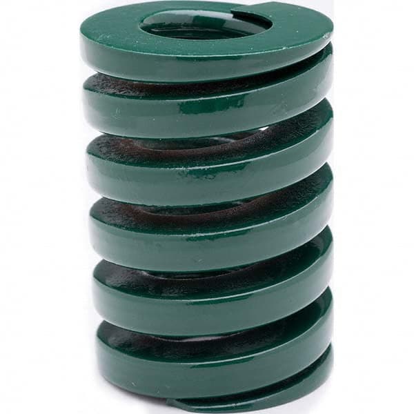 Associated Spring Raymond - 18mm Hole Diam, 9mm Rod Diam, 80mm Free Length, Green Die Spring - Best Tool & Supply