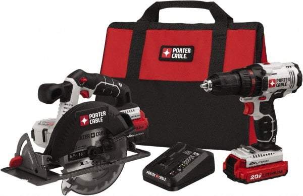 Porter-Cable - 20 Volt Cordless Tool Combination Kit - Includes Drill/Driver & Circular Saw, Lithium-Ion Battery Included - Best Tool & Supply