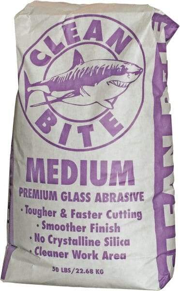 NC Minerals - Medium Grade Angular Crushed Glass - 40 to 80 Grit, 50 Lb Bag - Best Tool & Supply