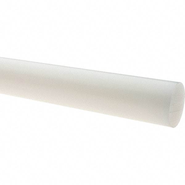 Value Collection - 1' Long, 1-1/4" Diam, Polyethylene (LDPE) Plastic Rod - White - Best Tool & Supply