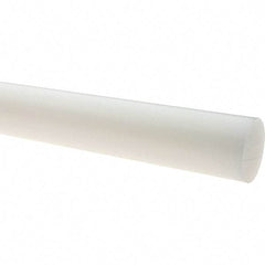 Value Collection - 1' Long, 1-1/4" Diam, Polyethylene (LDPE) Plastic Rod - White - Best Tool & Supply