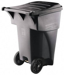 Rubbermaid - 95 Gal Gray Rectangle Trash Can - Polyethylene, 45.6" High x 35.4" Long x 27.3" Wide - Best Tool & Supply