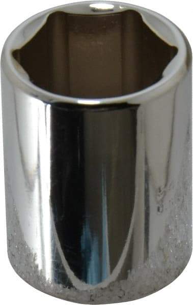 Proto - 1/2" Drive, Standard Hand Socket - 6 Points, 1-1/2" OAL, Chrome Finish - Best Tool & Supply