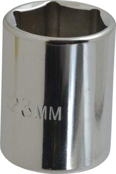 Proto - 1/2" Drive, Standard Hand Socket - 6 Points, 1-1/2" OAL, Chrome Finish - Best Tool & Supply