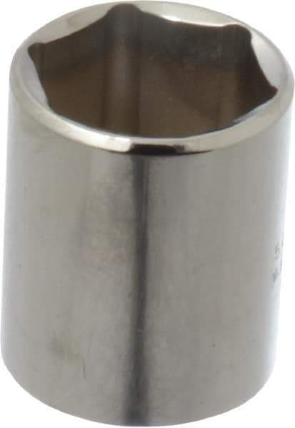 Proto - 1/2" Drive, Standard Hand Socket - 6 Points, 1-1/2" OAL, Chrome Finish - Best Tool & Supply