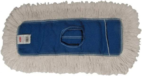 Rubbermaid - 24" Long x 5" Wide Cotton/Synthetic Dust Mop Head - Envelope Connection, Blue, Cut-End Head, Launderable - Best Tool & Supply