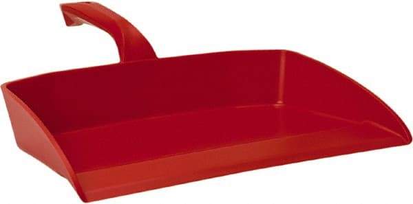 Vikan - 12-1/2" Wide Handheld Dustpan - Plastic Body, 4-1/2" Handle, Red - Best Tool & Supply